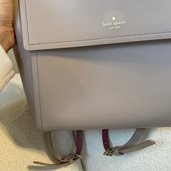EUC Kate Spade neutral leather backpack - Picture 7 of 8